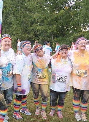 Color run group photo