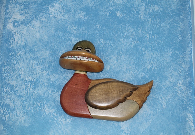 Wooden duck with braces